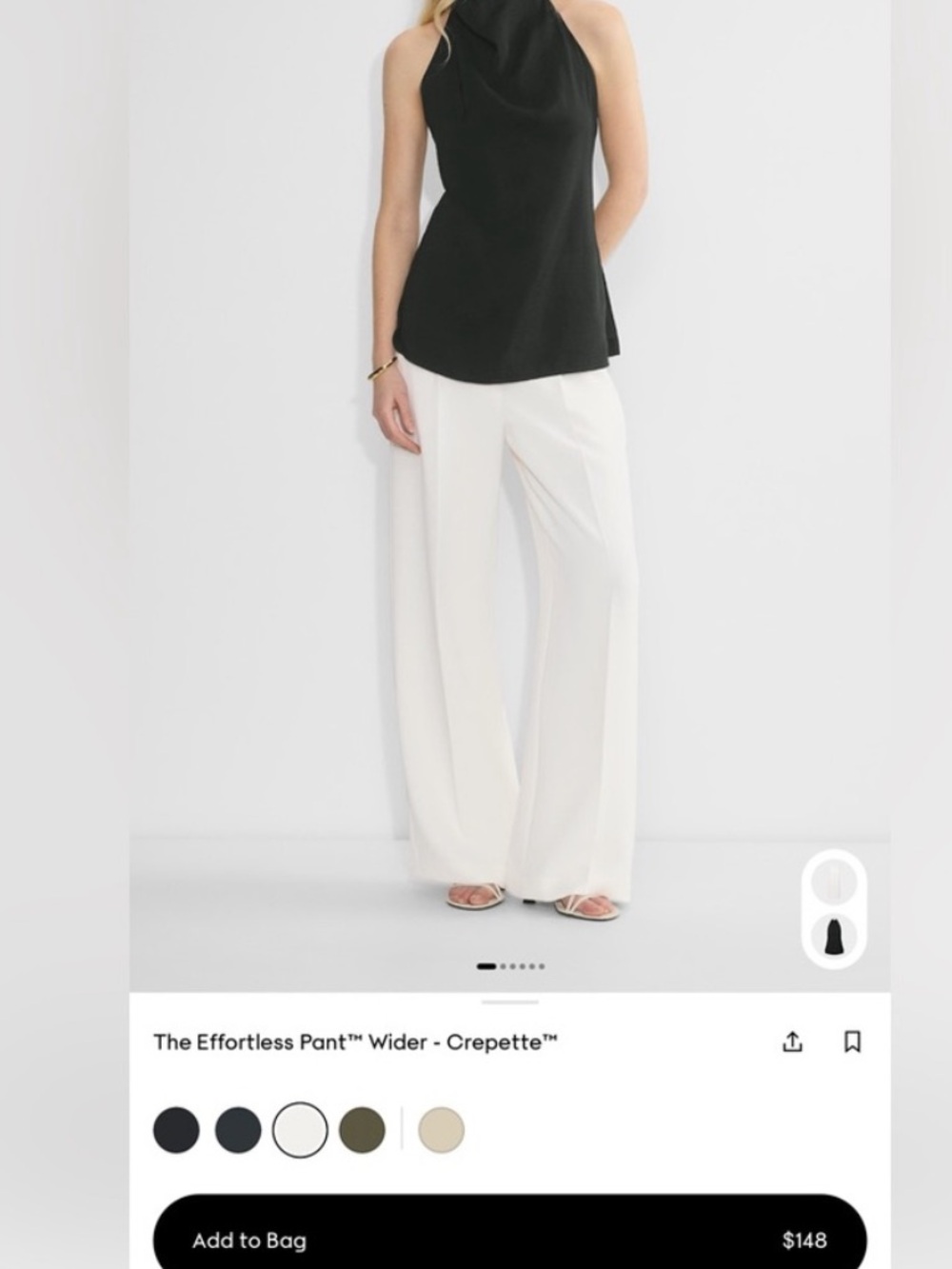 Aritzia Effortless Pant Wider Crepette in light birch
